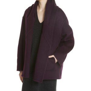Vince Shawl Collar Reversible Wool Coat - Dark Mulberry